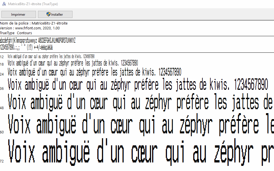 Étroites Polices sur plusieurs types de reçus，type1