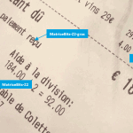 Un ticket de caisse de français utilise les polices MatriceBits-Y2 et MatriceBits-Z2