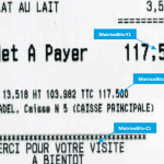 Le petit ticket d'un restaurant français nommé WOLF & RABBIT utilise MatriceBits-Z1 et MatriceBits-Y1.